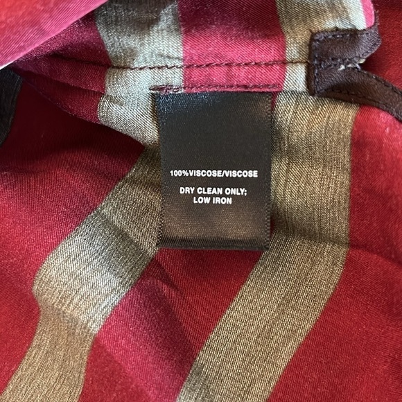 Lafayette 148 Prisha Autumn Sheen Rust Stripe Tunic Blouse Size Small - Picture 10 of 17